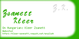 zsanett kleer business card